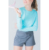 Crop Top-Hand and Neck Sun  Protector - Air Blue