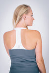 V-Neck Tank Charcoal & White